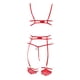 thumbnail image 4 of Gibobby Conjunto de lencería Conjunto de Liguero con Sujetador de Encaje, Lencería Elegante y Exquisita para Mujer para Noche de Bodas, Luna de Miel y Más(Rojo, M), 4 of 5