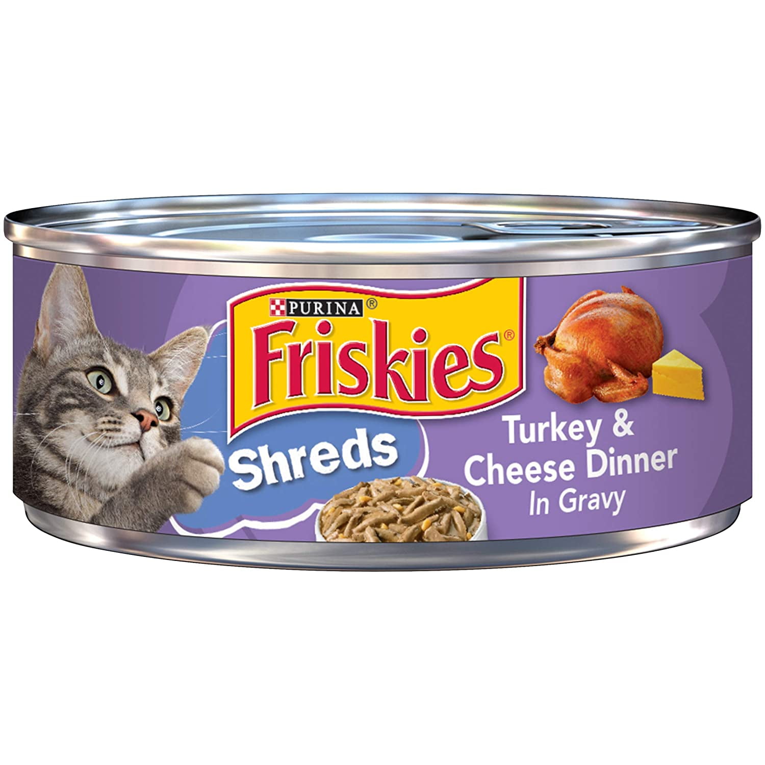 Purina Friskies Gravy Wet Cat Food Shreds Turkey Cheese Dinner