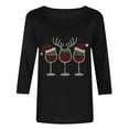 thumbnail image 5 of NMMUED Christmas Shirts for Women Christmas Tops for Women Womens Fall Tops Christmas Womens Clothing Cute Shirts Christmas Tree Shirt Fall Shirts for Women Black L, 5 of 5