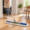 thumbnail image 6 of PLERISE Commercial Dust Mop, 42" Heavy Duty Floor Mop with Stainless Steel Handle, Large Wet and Dry Flat Mop with Cotton and Microfiber Pad for Home, Garage, School, Mall, 6 of 7