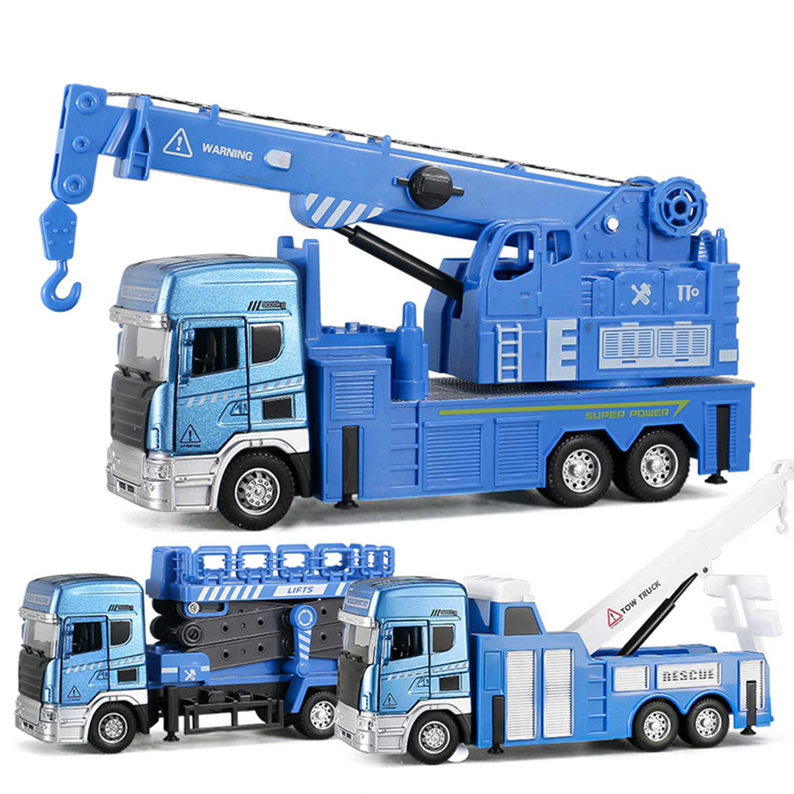 Happy Date Construction Vehicles Truck Toys, Engineering Truck Die Cast Alloy Truck Head, Tractor Trailer Excavator Dump Loader Cement Forklift Sandbox Gift - image 1 of 9