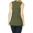 thumbnail image 2 of Mafoose Women's drapey fit Side seamed Flowy Scoop Muscle Tank Heather Olive Small, 2 of 5