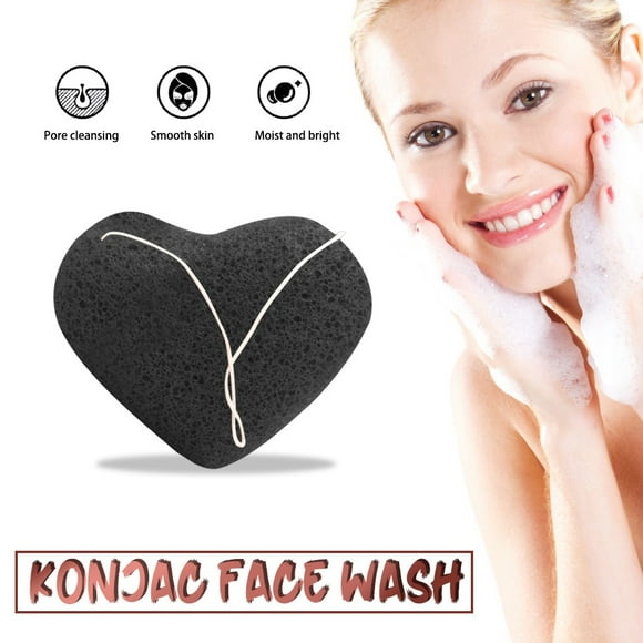 onlyliua Promoción de Temporada 【Limpiador Facial Natural de Konjac】Exfolia E Hidratante En Forma de Corazón