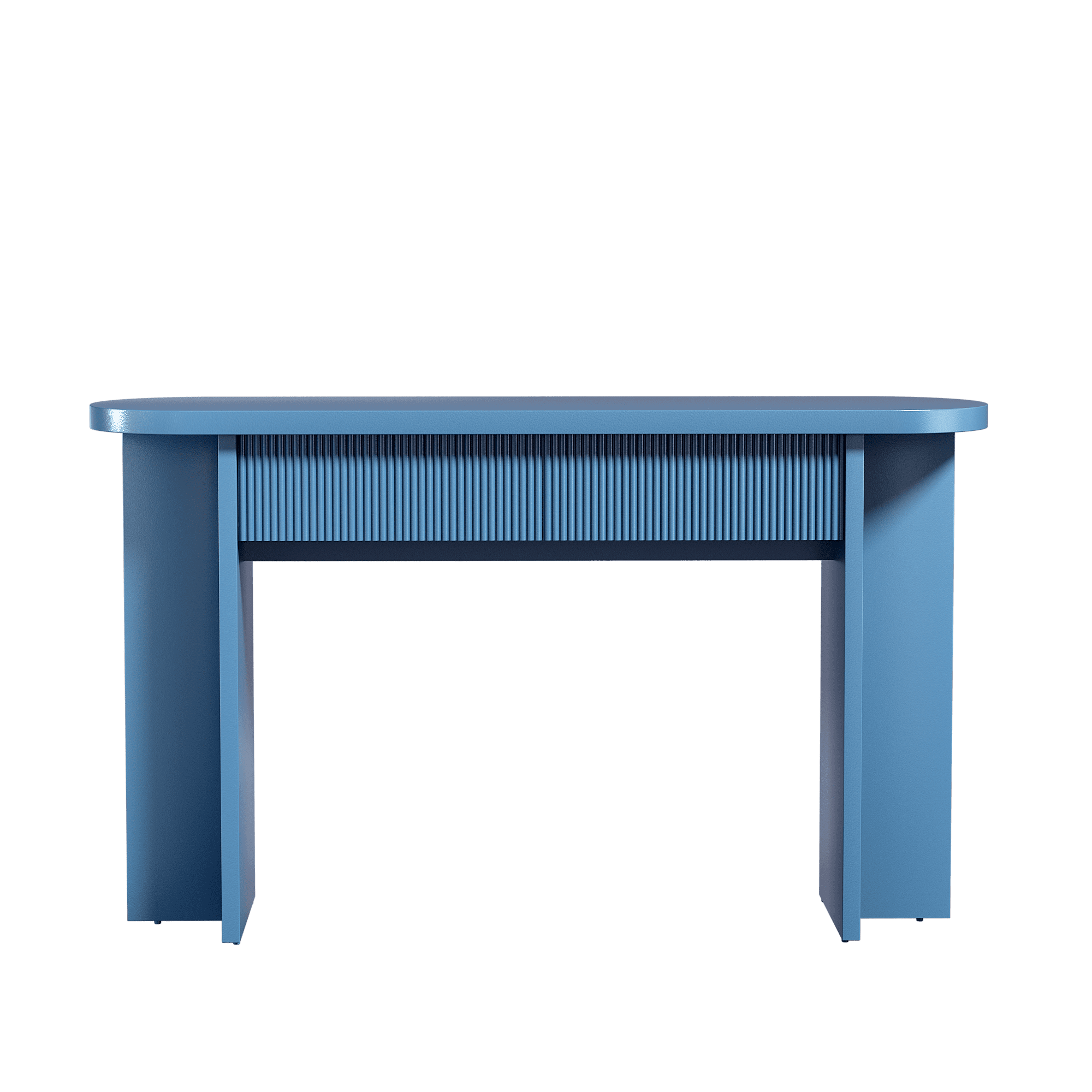 Mintazer 55" Fluted Console Table with 2 Drawers, Modern Entryway Tables with Storage, Sofa Table for Entryway Hallway Living Room, Blue