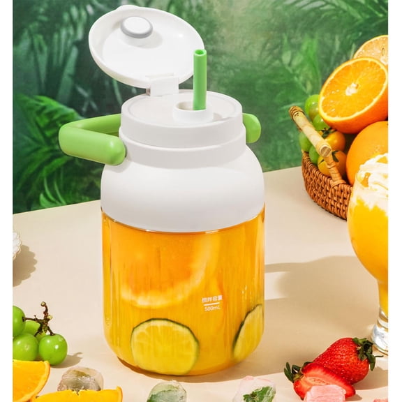 Portable Blender, USB Rechargeable Personal Smoothie Maker with 6 Stainless Steel Blades, Compact Juicer Cup for Travel Gym and Office
