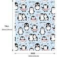 thumbnail image 4 of Cute Penguin Blanket Valentines Day Gifts for Adults & Kids for Living Room Bedding Couch Soft Warm Lightweight Cozy Throw Funny Animals Penguins and Heart Doodle Blankets Decor 50x60in, 4 of 5