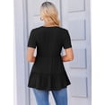 thumbnail image 2 of Weardear 3 Pack Maternity Shirts Short Sleeve Peplum Pregnancy Tunic Top Double Pleated Casual Babydoll Blouse for Women, 2 of 6