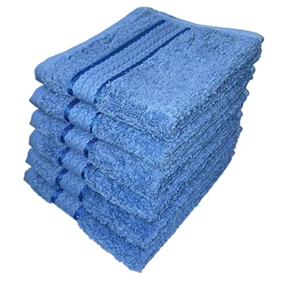Washcloths 100% Ring Spun Cotton Zero Twist Wash Cloths for Body and Facewash Design to exfoliate Your Hands, Soft and Absorbent Machine Washable, 12 x 12 Inch.