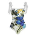 thumbnail image 3 of MKLEKYY Trajes De Baño Mujer 2 Piezas Women 1 Piece Swimwear+1 Piece Cover Up Two Piece Vintage Print Swimsuit Monokini Bikini 2 Piece Swimsuits Two Piece Tankini Set 1570, 3 of 4