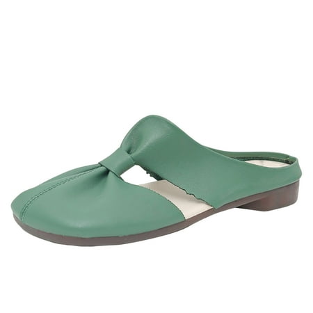 

nsendm Casual Shoes for Women Taupe Ladies Fashion Leather Surface Solid Color Half Casual Womens Shoes Size 6 Shoes Green 8