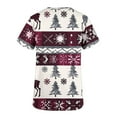 thumbnail image 4 of Holiday Gifts! Titcea Christmas Scrub Tops Women Cute Xmas Printed Short Sleeved V Neck Scrub Tops with Pockets Lightweight Stretchy Working Uniform, 4 of 5