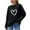 01 Black, variant on Fewfanhot Women's Clothing Love Heart Graphic Crewneck Sweatshirts Casual Loose Long Sleeve Pullover Tops