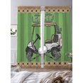 thumbnail image 3 of Sheer Curtains 84 Inches Long, Golf Balls Light Filtering Window Curtains for Living Room/Bedroom, Green Sports Art Truck Brown Lattice Rod Pocket Voile Sheer Curtain Drapes, 52"W x 84"L, 2 Panels, 3 of 8