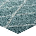 thumbnail image 5 of Modway Toryn 5' x 8' Diamond Lattice Shag Area Rug in Blue and Ivory, 5 of 8