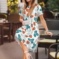thumbnail image 3 of Naloa Floral Strawberr Print Womens Summer A-Line Dress with Pockets,Short Sleeve Dresses,Flowy Beach Swing Dress for Vacation Travel, 3 of 6