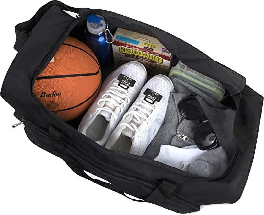 24 Pack 55 Liter Capacity Unisex Duffel Bags with Handle and Luggage Shoulder Strap for Gym, Travel and Commuting in Assorted Colors
