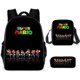 thumbnail image 1 of Anime Mario Brothers Mochila de mario bros Conjunto De 3 Piezas Niños Mochila + Mensajero Bolsa +Caja de lápices Mochilas Escolares, 1 of 4