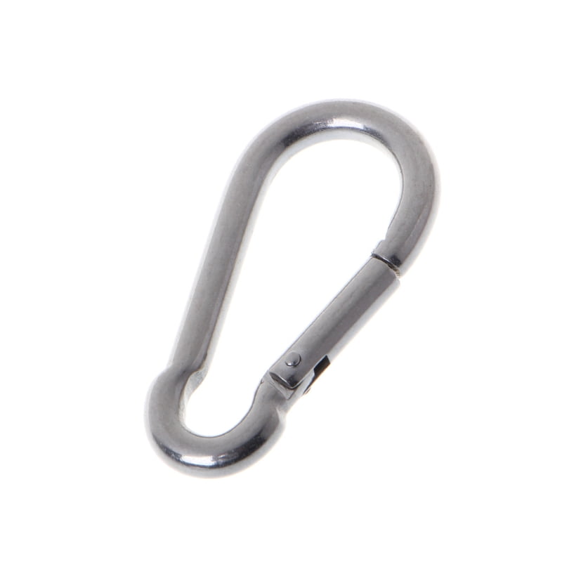 Mini Stainless Steel Carabiner Ring Locking Clip Camping Snap Hook Keychain Tool 