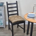 thumbnail image 2 of Klear Vu Gripper Overstuffed Universal Non-Slip Dining Chair Cushions for Kitchen Decor or Office Use, U-Shaped Skid-Proof Seat Pad, 17x17 Inches, 2 Count, Gold, 2 of 6