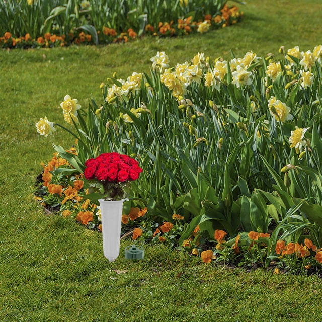 DEEPCRAFF 20Ud Soporte Para Florero Cementerio Verde Oscuro Con Estabilidad Mejorada Para Memorial