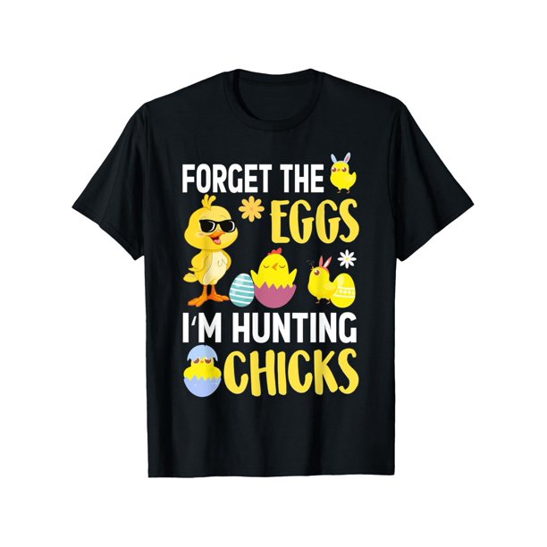 Boys' 'Forget The Eggs, I'm Hunting Chicks' Funny Easter T-Shirt - Breathable Cotton, Casual Comfort Fit for All Seasons