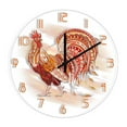 thumbnail image 2 of Dvkptbk Creative Clock Led Lights Transparent Acrylic Wall Clock Tribal Fire Red Rooster Colorful Clock Decorative Wall Clock Home Decor, 2 of 7