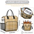 thumbnail image 5 of Yellow and White Checkered Pattern Insulated Leakproof Lunch Box for Women, Large Lunch Bag for Tween Teen Adult, Loncheras Para Mujer for Work Beach Travel Picnic Camping, 5 of 6