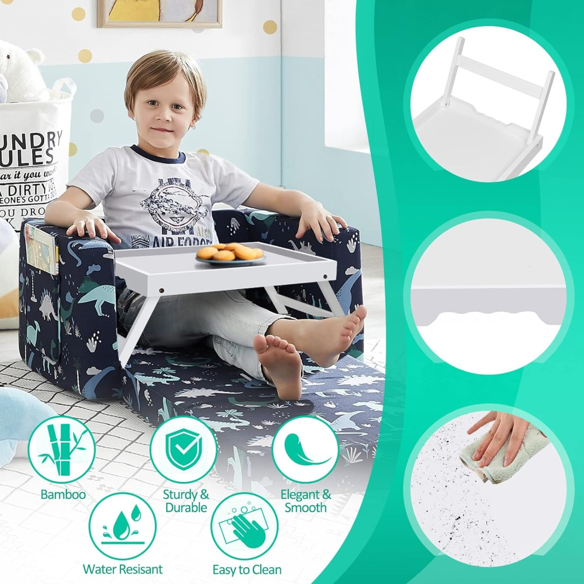 Bed Tray Table with Folding Legs, Bamboo Breakfast in Bed for TV Table, Laptop Computer Tray, Eating, Snack Tray, Breakfast Trays, Bed Trays, Serving Trays