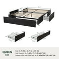 Amolife Queen Size Faux Leather Platform Bed Frame with 3 Storage