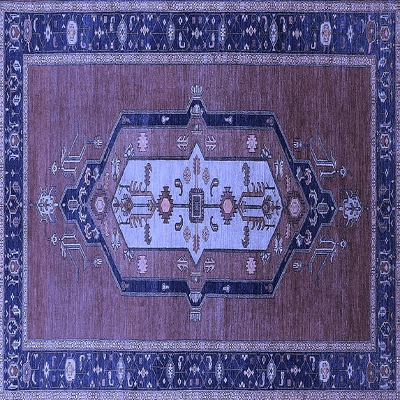 Ahgly Company Indoor Square Oriental Blue Industrial Area Rugs, 5' Square