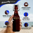 thumbnail image 4 of Nevlers 8.5 oz Amber Swing Top Glass Beer Bottles (Pack of 18) | Includes Funnel, Brush and Marker, 4 of 8