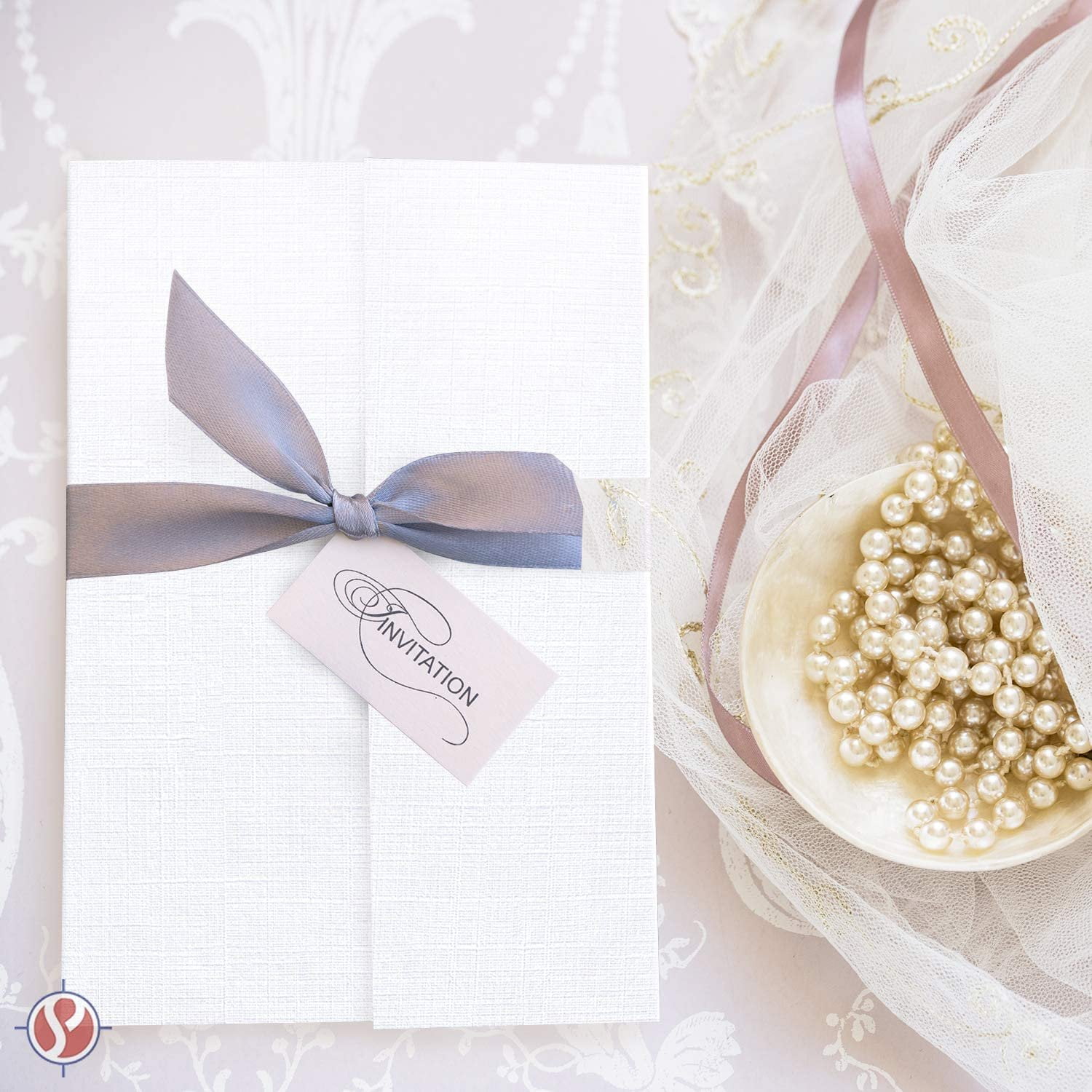 White Linen Textured Specialty Cardstock | Blank Thick 8 1/2 X 11 Inches Heavyweight Card Stock | for Printing Party Invitations, Wedding Announcements, Greeting Thank You Cards | 50 Sheets