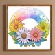 thumbnail image 3 of Pintura de diamante 5D DIY Taladro parcial con forma especial Decoración de flores de arco iris 30x30 cm, 3 of 9