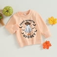 thumbnail image 2 of Toddler Baby Boy Girl Halloween Outfit Ghost Bat Sweatshirt Crewneck Pullover Sweater Long Sleeve Shirt Tops Fall Clothes, 2 of 7