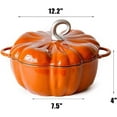 thumbnail image 6 of Pumpkin Cocotte Dutch Oven, 4QT Enameled Cast Iron Pot with Lid, Non-Stick Halloween Thanksgiving Stew Soup Pot for Stovetop & Oven, Gift & Decor for 3-5 People, 6 of 6