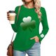thumbnail image 1 of Mujeres de Manga Larga Tops de Impresión Casual Cuello Redondo Blusa Suelta de Poliéster Moda para la Primavera Verano Uso Diario, 1 of 6