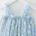 thumbnail image 4 of Fsqjgq Baby Girl Clothes Spring Outfit Baby Girl Trendy Girls Sparkly Dress Light Blue Toddler Girls Sleeveless Floral Tulle Holiday Party Dress Dance Party Princess Dresses Clothes 130, 4 of 5