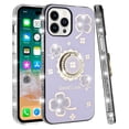 thumbnail image 5 of Designed for Samsung Galaxy A15 5G Diamonds Bling All Around Edges Sparkly Glitter Hybrid with Ring Stand Holder Fashion Good Luck Phone Case Cover [Purple], 5 of 8