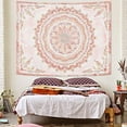 thumbnail image 3 of Gojian Boho Floral Mandala Tapestry Wall Hanging Pink Bohemian Flower Medallion Tapestry Aesthetic Watercolor Hippie Indian Small Tapestries for Bedroom Living Room Dorm Decor, 3 of 5
