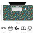 thumbnail image 5 of Long Mouse Pads for Desk,DarkGreen Dinosaurs Birds Pattern Desk Mats on Top Of Desks, Desk Mouse Pad Extra Large with 3mm Non-Slip Base and Stitched Edge for Gaming,Office,Work,Home 47.3"x23.6", 5 of 6