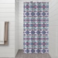 thumbnail image 2 of Pink and Blue Diamond Shaped Boho Pattern Shower Curtain 36"x72" ,Bathroom Decorative Shower Curtains Set with 12 Hooks,Modern Waterproof Washable Shower Curtain, 2 of 6