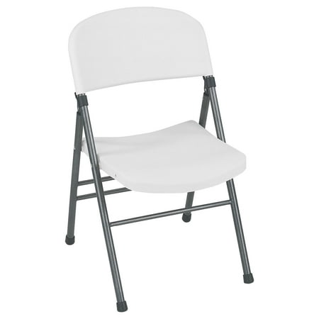 Resin Folding Chair with Molded Seat and Back White Speckle (4-pack)