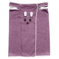 thumbnail image 2 of UJNDER Girls Wearable Hooded Thick Absorbent Coral Cartoon Print Bath Towel Wrap Robe Dress for Kids Girls Robe,Light Purple,One Size, 2 of 4