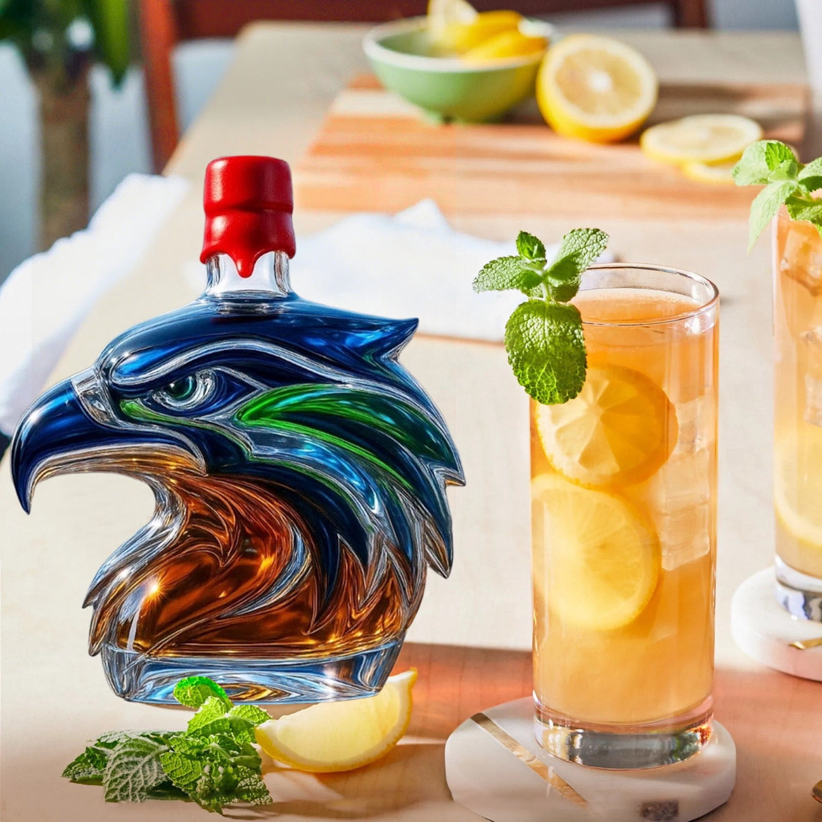 Unique Whiskey Container Eagle Head Whisky Decanter - 3D Glass Hawk ...