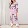 thumbnail image 2 of Haiem Not All Those Who Wander Are Lost Pattern Women’s Long-sleeve Sleepwear,Sleepwear Set,2-piece Loungewear Set,Soft PJs Comfy Nightwear with Pockets-Large, 2 of 7
