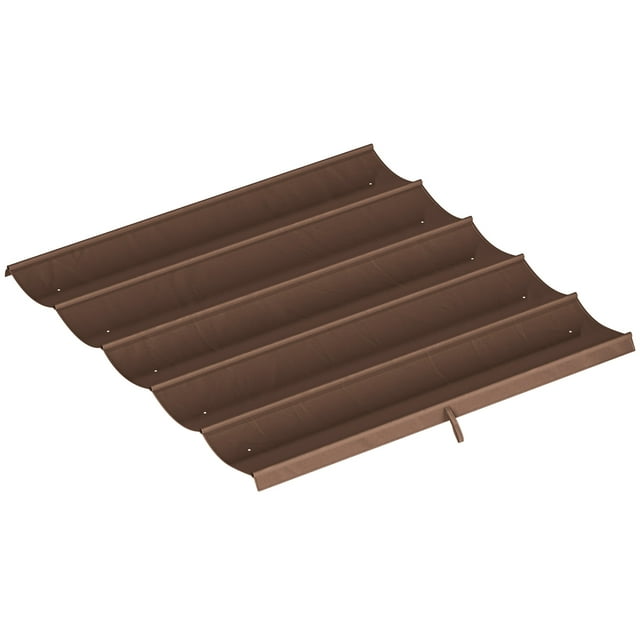 Outsunny 8.2' x 8.4' Pergola Canopy Top Only in coffee color, designed to fit a 10' x 10' frame. Made of PA-coated polyester, it features ten rain drain holes for water drainage and breathable fabric for air circulation. Includes pockets for six bars and holes for easy installation. Suitable for 9.8' x 9.8' pergolas.