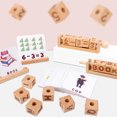 thumbnail image 3 of Labymos Wooden Letter Blocks Moveable Spinning Alphabet Matching Blocks Words Spelling Reading with 50pcs Cards, 3 of 8