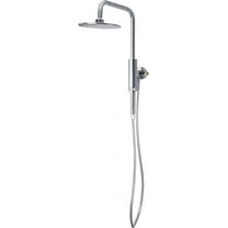 Aquarius 8-in Rain Showerhead Shower System with Pivoting Shower Arm and Magnetic Handshower Holder Chrome