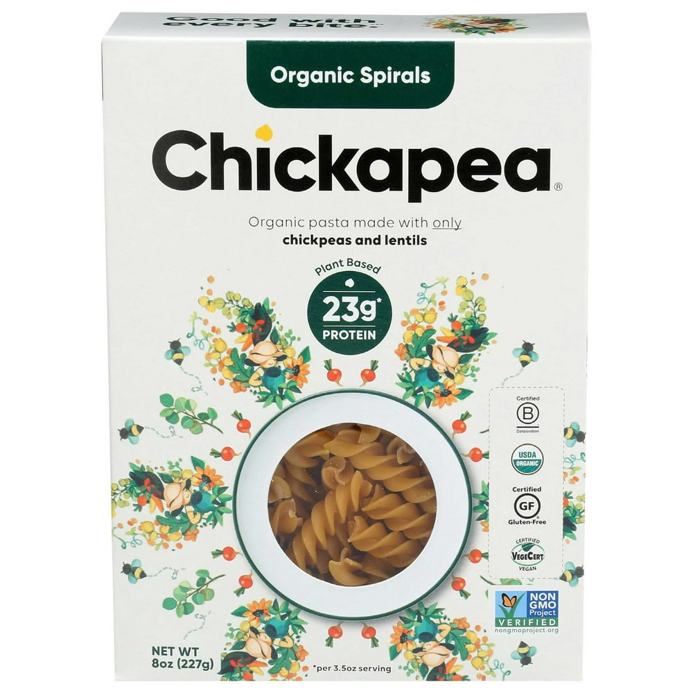 Chickpea Organic Chickpeas and Lentils Spiral Pasta, 8 Ounce 6 per case.