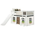 thumbnail image 3 of Low Bunk With Easy Slide & Black & White Farmhouse Curtain, White, 3 of 11